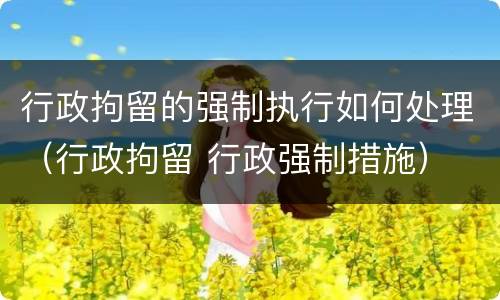 行政拘留的强制执行如何处理（行政拘留 行政强制措施）