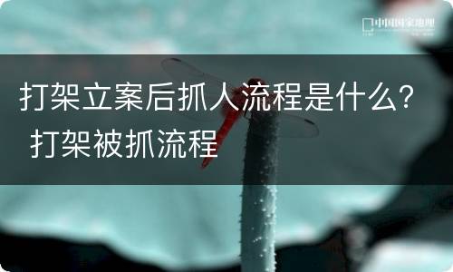 打架立案后抓人流程是什么？ 打架被抓流程