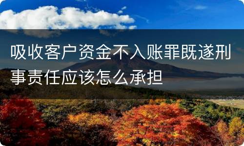 吸收客户资金不入账罪既遂刑事责任应该怎么承担