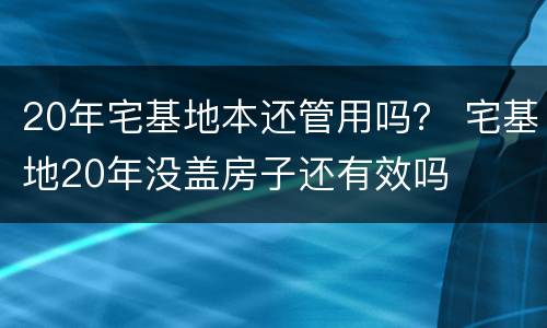 20年宅基地本还管用吗？ 宅基地20年没盖房子还有效吗