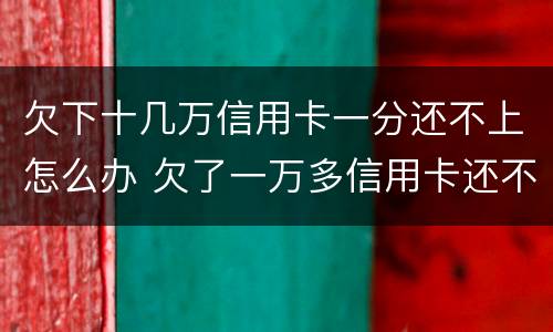 欠下十几万信用卡一分还不上怎么办 欠了一万多信用卡还不上怎么办