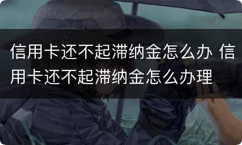信用卡还不起滞纳金怎么办 信用卡还不起滞纳金怎么办理