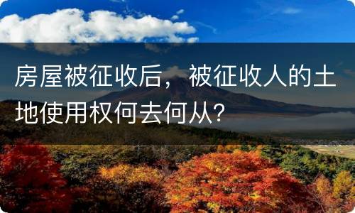 房屋被征收后，被征收人的土地使用权何去何从？