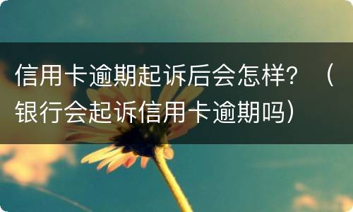 信用卡逾期起诉后会怎样？（银行会起诉信用卡逾期吗）