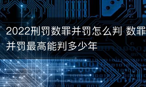 2022刑罚数罪并罚怎么判 数罪并罚最高能判多少年