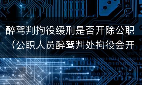 醉驾判拘役缓刑是否开除公职（公职人员醉驾判处拘役会开除公职吗）