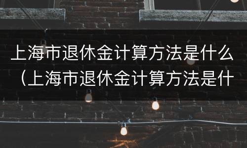 上海市退休金计算方法是什么（上海市退休金计算方法是什么规定）