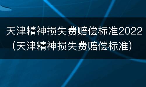 天津精神损失费赔偿标准2022（天津精神损失费赔偿标准）