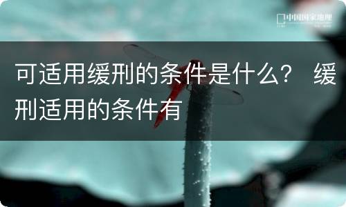 可适用缓刑的条件是什么？ 缓刑适用的条件有