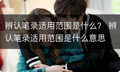 辨认笔录适用范围是什么？ 辨认笔录适用范围是什么意思