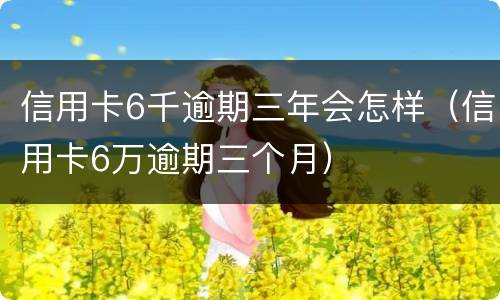信用卡6千逾期三年会怎样（信用卡6万逾期三个月）