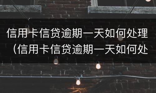 信用卡信贷逾期一天如何处理（信用卡信贷逾期一天如何处理好）