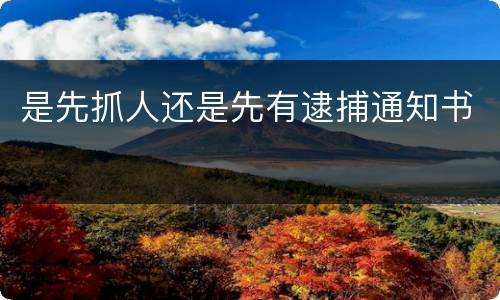 是先抓人还是先有逮捕通知书