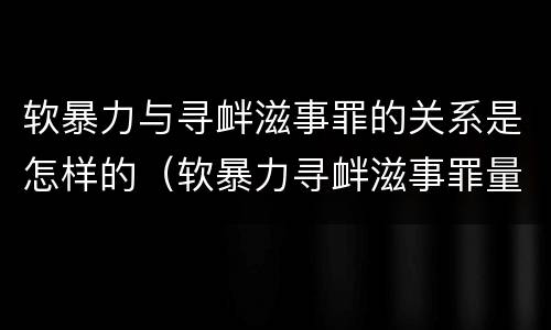 软暴力与寻衅滋事罪的关系是怎样的（软暴力寻衅滋事罪量刑标准）