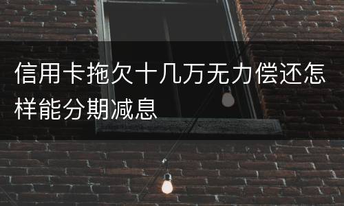 信用卡拖欠十几万无力偿还怎样能分期减息