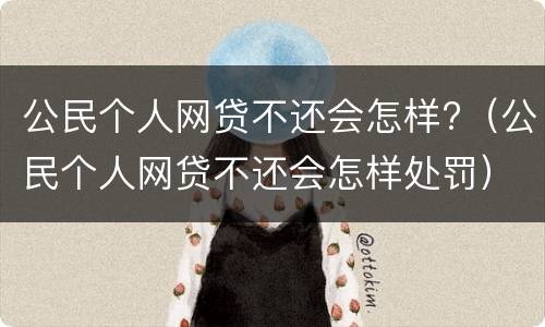 公民个人网贷不还会怎样?（公民个人网贷不还会怎样处罚）