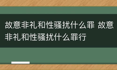 故意非礼和性骚扰什么罪 故意非礼和性骚扰什么罪行