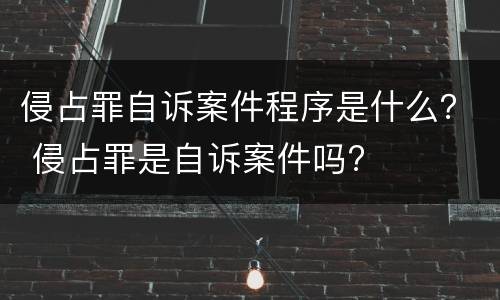 侵占罪自诉案件程序是什么？ 侵占罪是自诉案件吗?