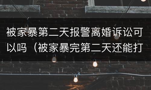 被家暴第二天报警离婚诉讼可以吗（被家暴完第二天还能打电话报警吗）