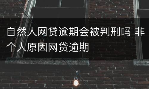 自然人网贷逾期会被判刑吗 非个人原因网贷逾期