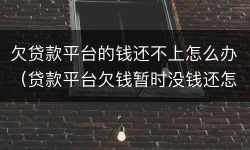 欠贷款平台的钱还不上怎么办（贷款平台欠钱暂时没钱还怎么办）