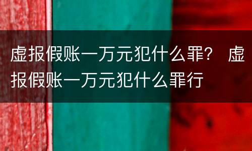 虚报假账一万元犯什么罪？ 虚报假账一万元犯什么罪行