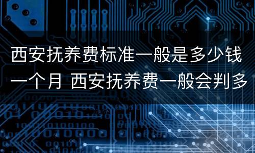 西安抚养费标准一般是多少钱一个月 西安抚养费一般会判多少