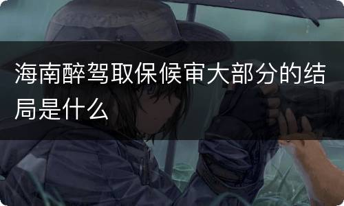 海南醉驾取保候审大部分的结局是什么