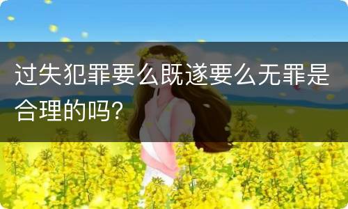过失犯罪要么既遂要么无罪是合理的吗？