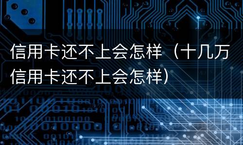 信用卡还不上会怎样（十几万信用卡还不上会怎样）