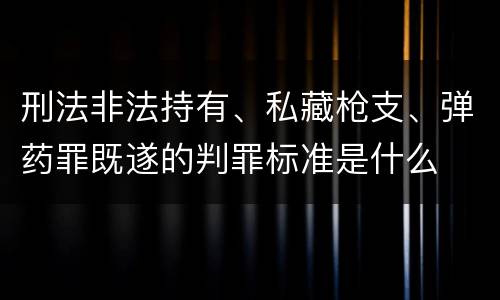 刑法非法持有、私藏枪支、弹药罪既遂的判罪标准是什么