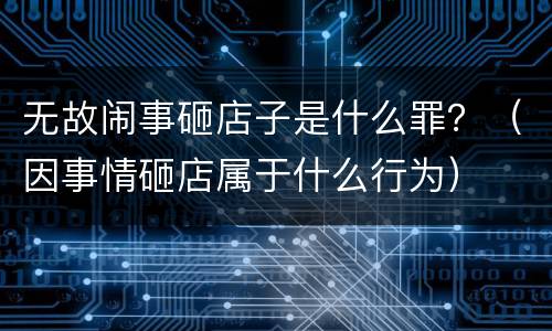 无故闹事砸店子是什么罪？（因事情砸店属于什么行为）