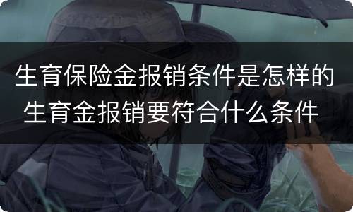 生育保险金报销条件是怎样的 生育金报销要符合什么条件
