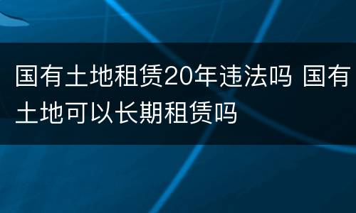 国有土地租赁20年违法吗 国有土地可以长期租赁吗