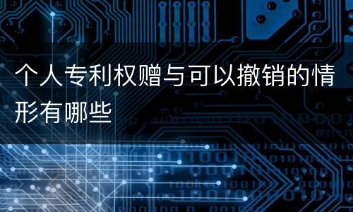 个人专利权赠与可以撤销的情形有哪些