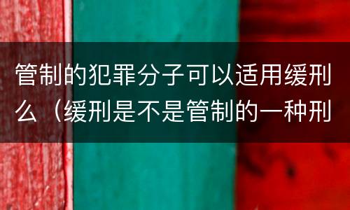 管制的犯罪分子可以适用缓刑么（缓刑是不是管制的一种刑法）