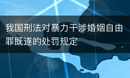 我国刑法对暴力干涉婚姻自由罪既遂的处罚规定