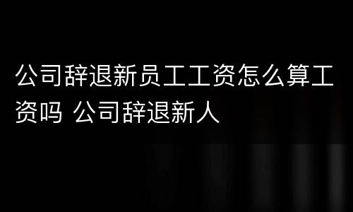公司辞退新员工工资怎么算工资吗 公司辞退新人