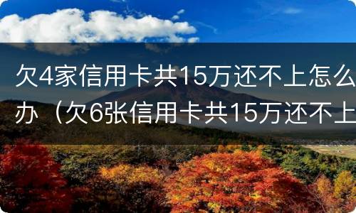 欠4家信用卡共15万还不上怎么办（欠6张信用卡共15万还不上）