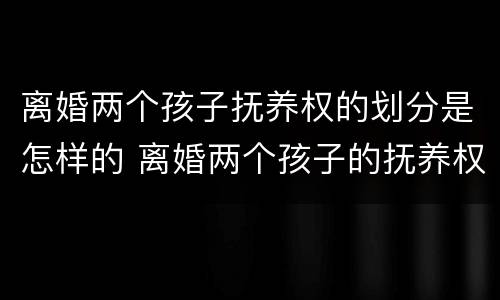离婚两个孩子抚养权的划分是怎样的 离婚两个孩子的抚养权怎么判