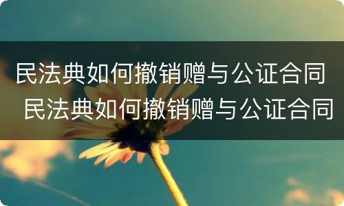 民法典如何撤销赠与公证合同 民法典如何撤销赠与公证合同的约定