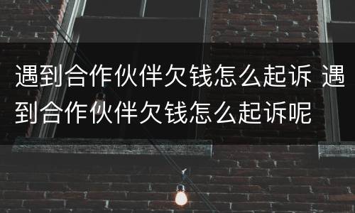 遇到合作伙伴欠钱怎么起诉 遇到合作伙伴欠钱怎么起诉呢
