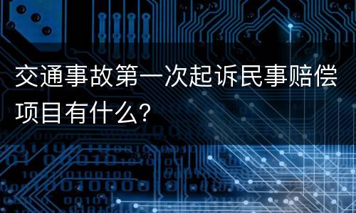 交通事故第一次起诉民事赔偿项目有什么？
