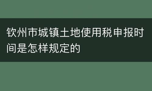 钦州市城镇土地使用税申报时间是怎样规定的