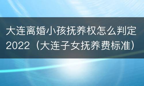大连离婚小孩抚养权怎么判定2022（大连子女抚养费标准）