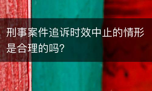 刑事案件追诉时效中止的情形是合理的吗？