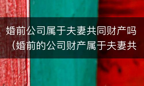 婚前公司属于夫妻共同财产吗（婚前的公司财产属于夫妻共有吗）