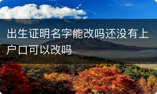 出生证明名字能改吗还没有上户口可以改吗