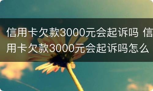 信用卡欠款3000元会起诉吗 信用卡欠款3000元会起诉吗怎么办