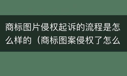 商标图片侵权起诉的流程是怎么样的（商标图案侵权了怎么处罚）